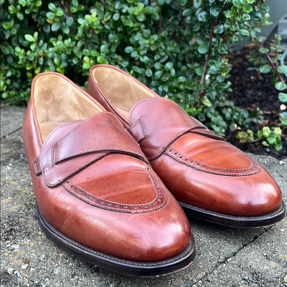 Brown Leather Penny Loafer Shoes